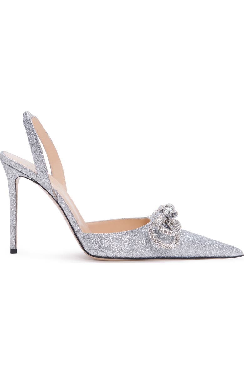 Mach & Mach Double Bow Glitter Pointed Toe Slingback Pump, Alternate, color,