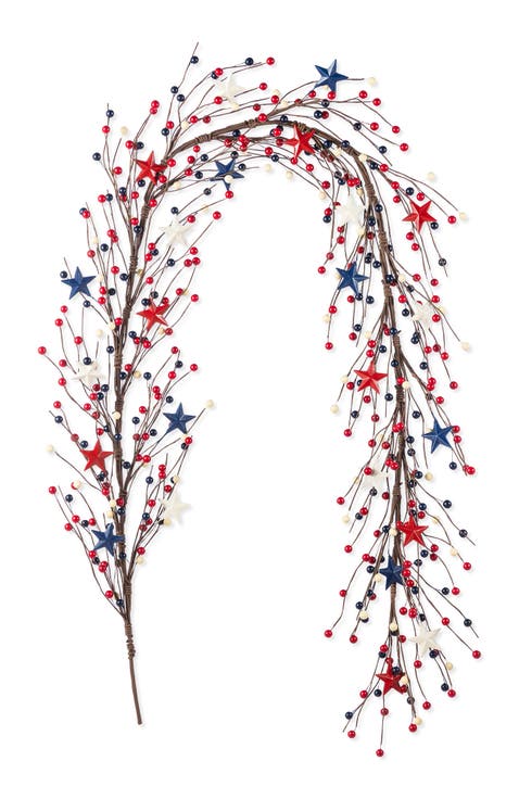 72"L Patriotic Americana Stars & Berry Garland