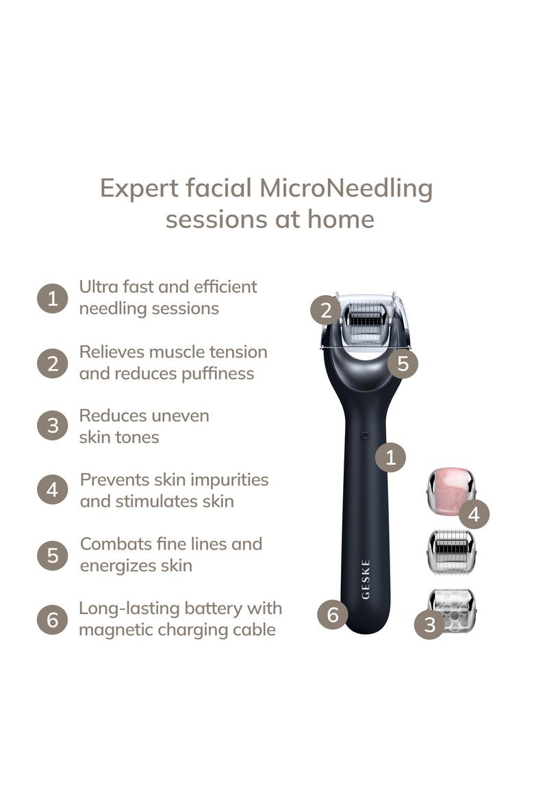 SmartAppGuided MicroNeedle Face Roller | 9 in 1, Alternate, color, Black
