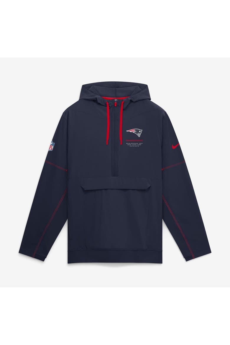 Men's Nike Navy New England Patriots Sideline Logo Glory Anorak Half-Zip Hooded Jacket, Main, color, Navy