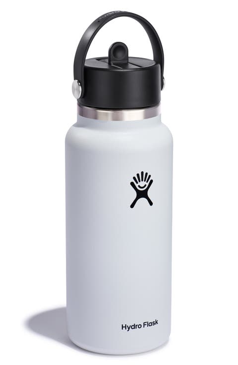 32-Ounce Wide Mouth Flex Straw Cap Water Bottle