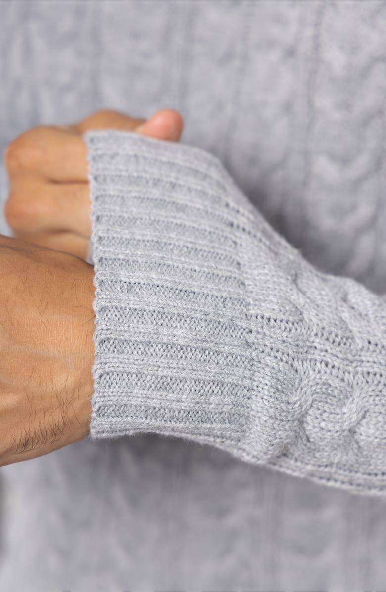 XRAY Cable Knit Turtleneck Sweater, Alternate, color, Heather Grey