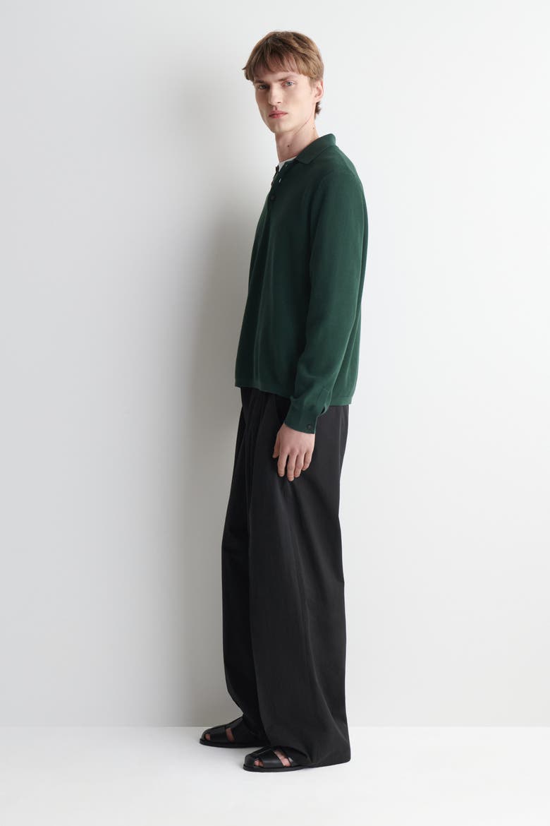 Honeycomb-knit Polo Shirt, Alternate, color, DARK GREEN