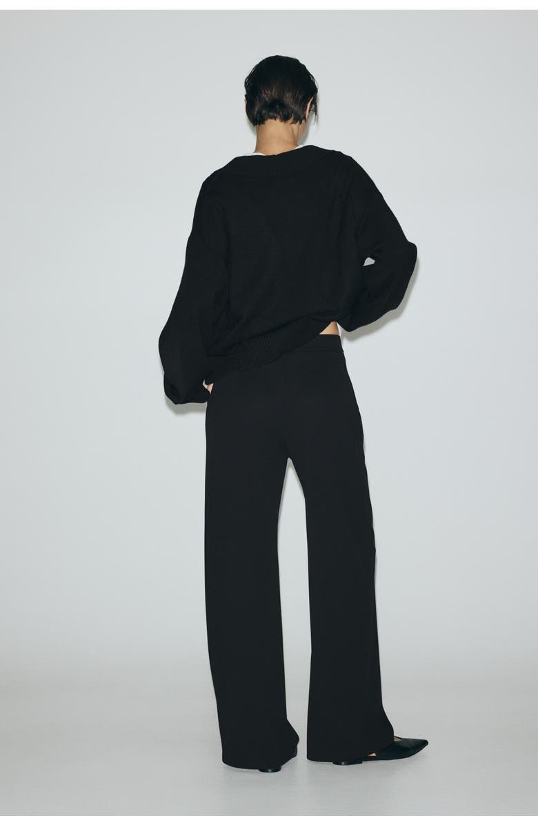 H&M Wide Trousers, Alternate, color, Black
