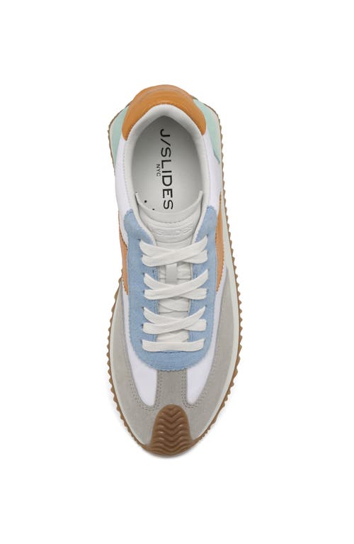 Jslides Footwear Lilith Sneaker In White Blue Orange