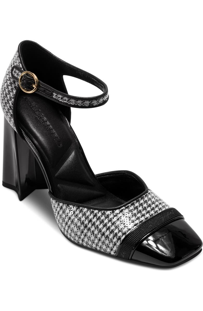 KARL LAGERFELD PARIS Sapphira Sequin Ankle Strap Pump, Main, color,