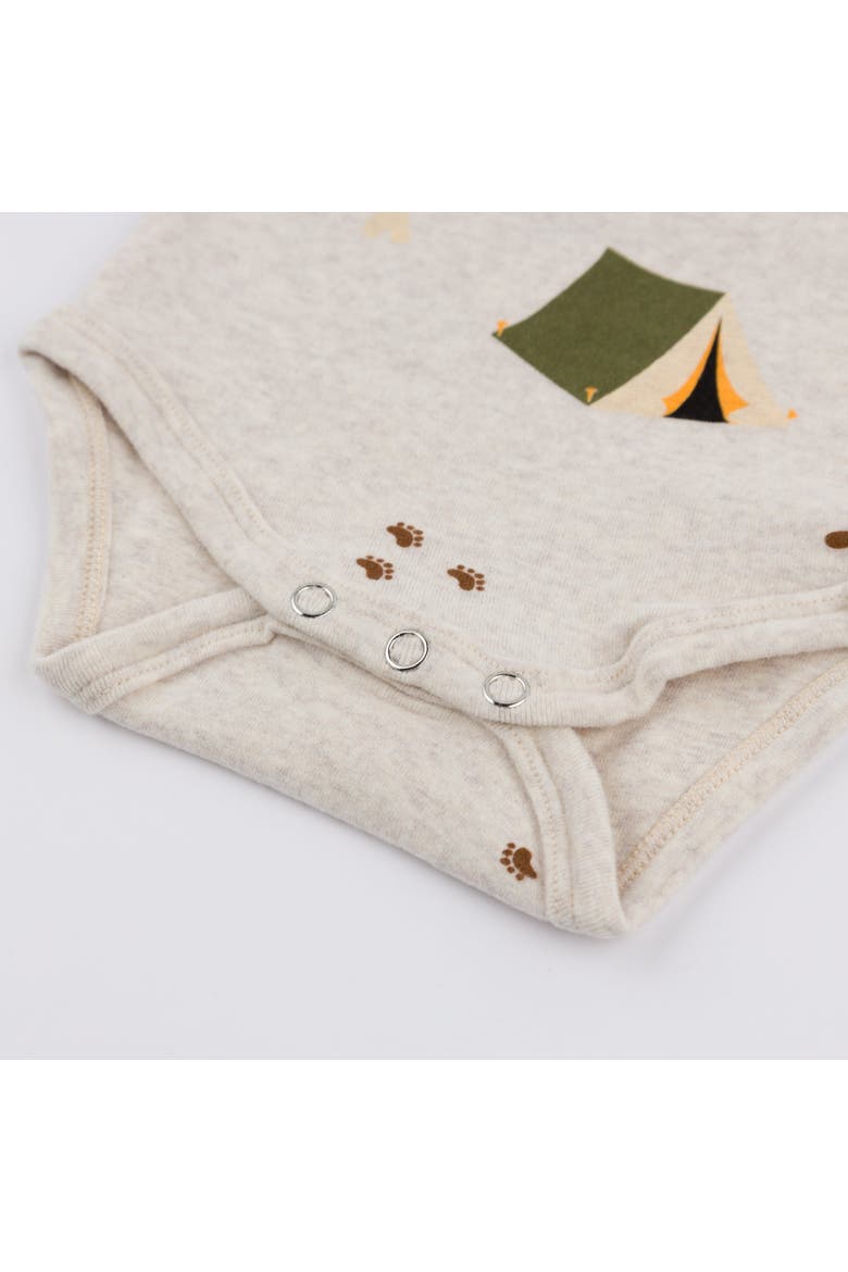 Camping Print Pocket Romper- Infant, Alternate, color, Malt