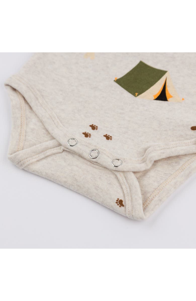 oh baby! Camping Print Pocket Romper- Infant, Alternate, color, Malt