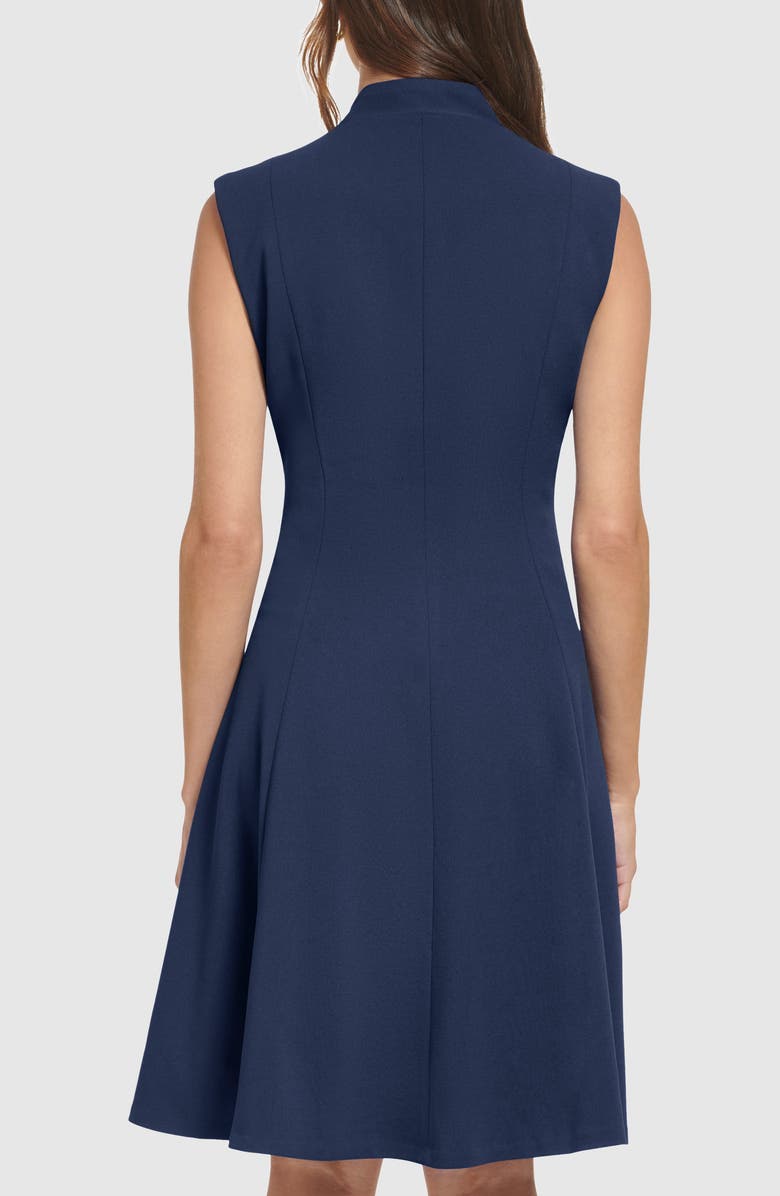 Calvin Klein Zip Front A-Line Dress, Alternate, color, Indigo