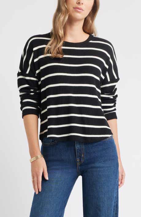 Caslon® Long Sleeve Waffle Knit T-Shirt