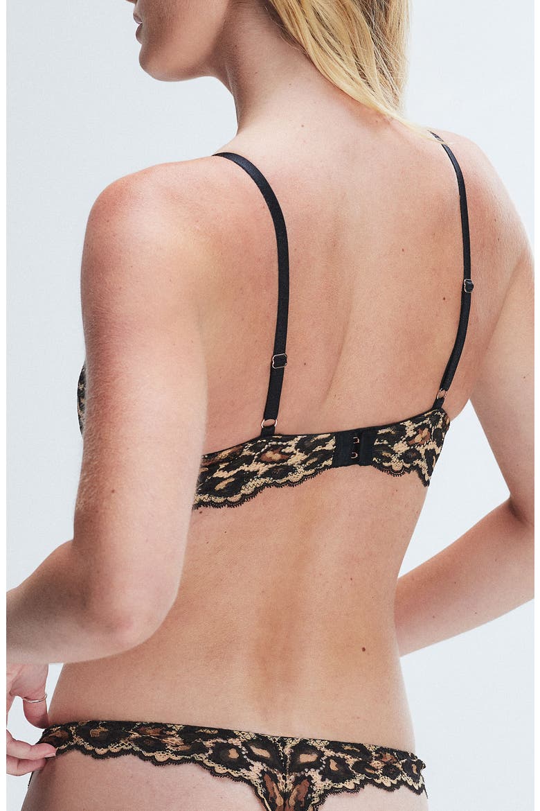 On the Prowl Lace Unlined Balconette Bra, Alternate, color, BEIGE BRULEE/DARK CHOCOLATE BR