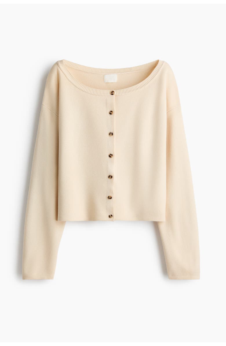 H&M Off-the-shoulder Cardigan, Main, color, Light Beige