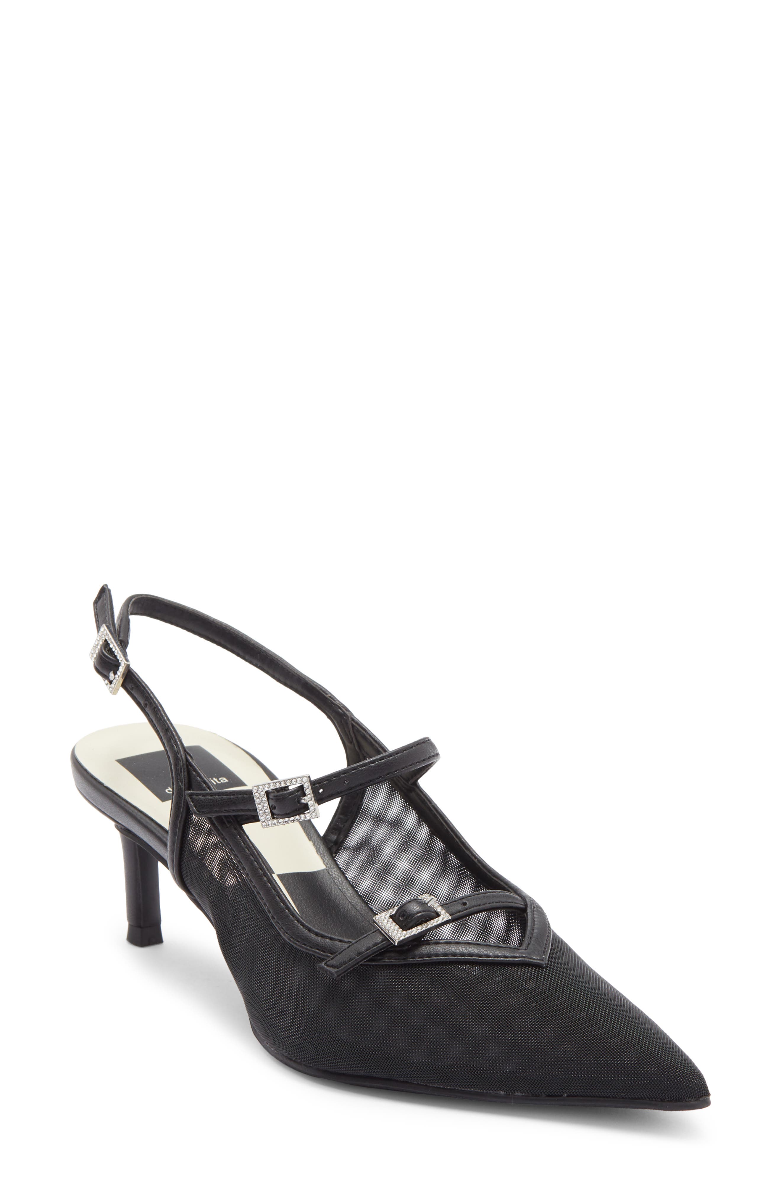 Dolce Vita Kishan Mesh Slingback Pump, Main, color, Black Mesh