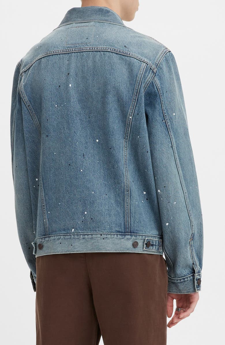 Levi's<sup>®</sup> Paint Splatter Denim Trucker Jacket, Alternate, color,