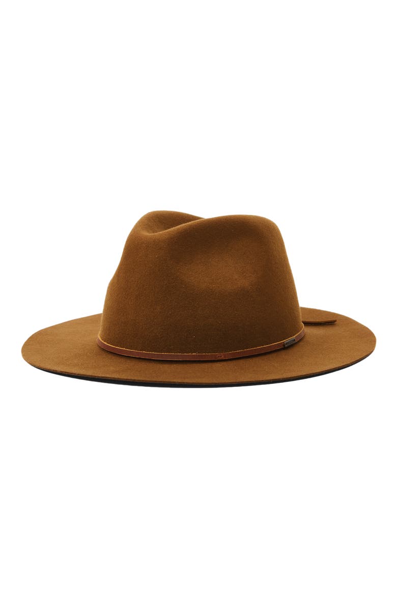 Wesley Packable Felted Wool Fedora, Main, color, COFFEE