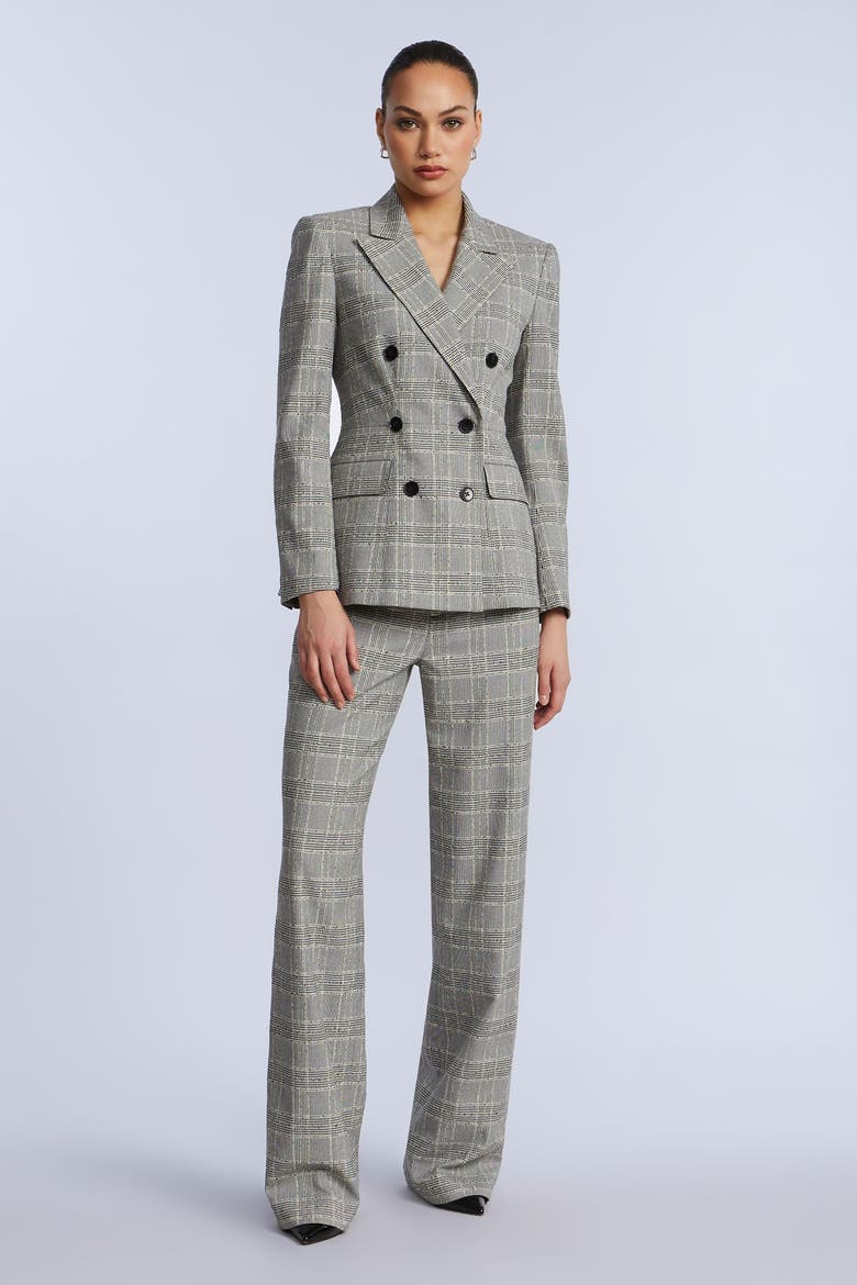 Glen Plaid Blazer, Main, color, BLACK/WHITE