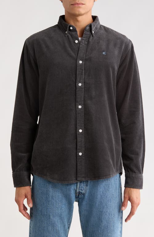 Carhartt Work In Progress Madison Corduroy Button-down Shirt In Gray