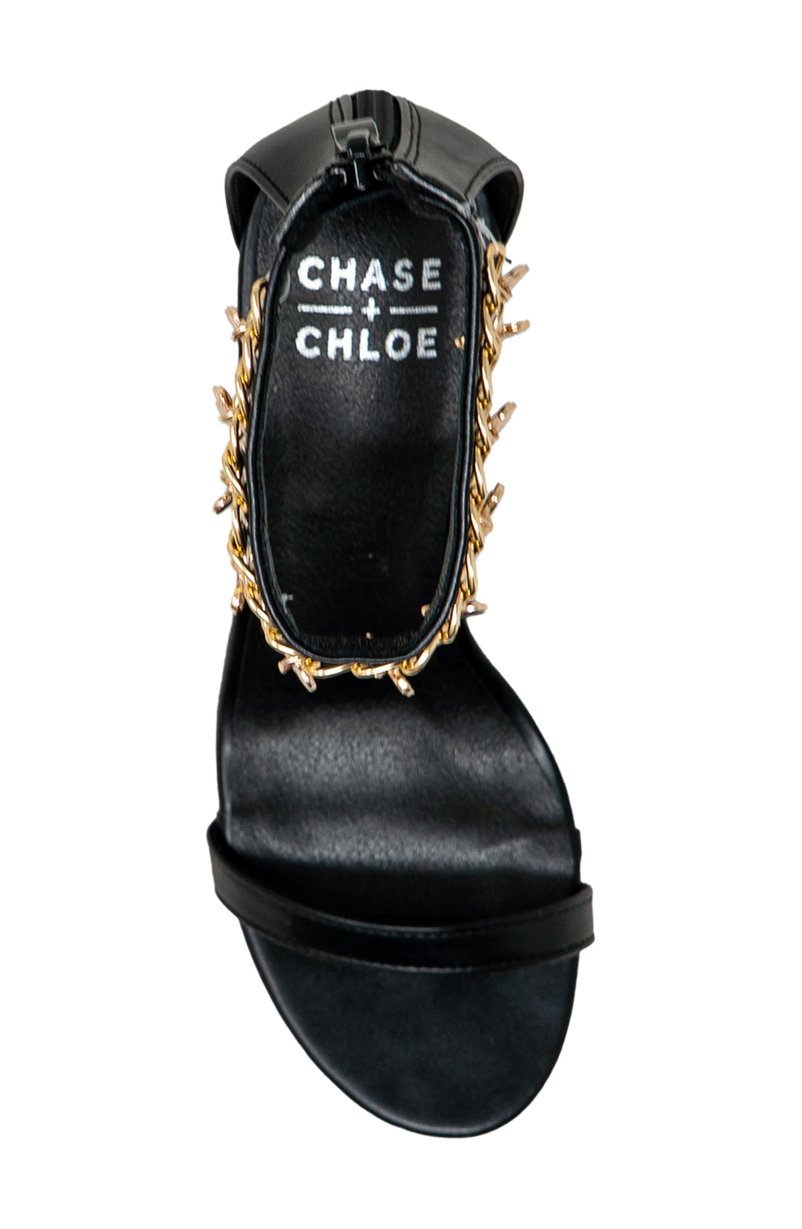 CHASE AND CHLOE Iridessa Charm Ankle Strap Sandal, Alternate, color, Black