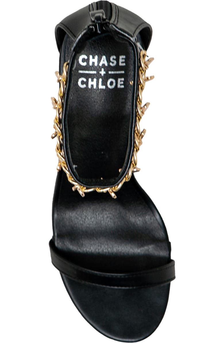 CHASE AND CHLOE Iridessa Charm Ankle Strap Sandal, Alternate, color, Black