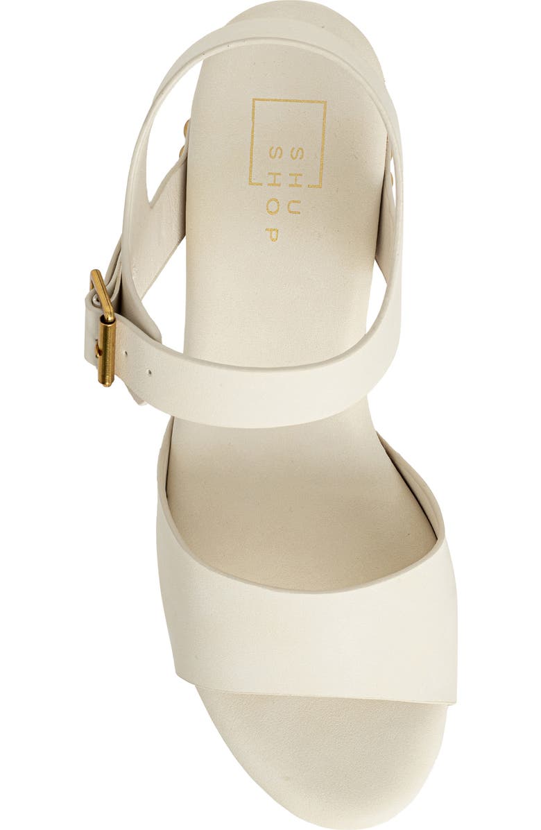 SHUSHOP Gia Ankle Strap Platform Sandal, Alternate, color, Bone