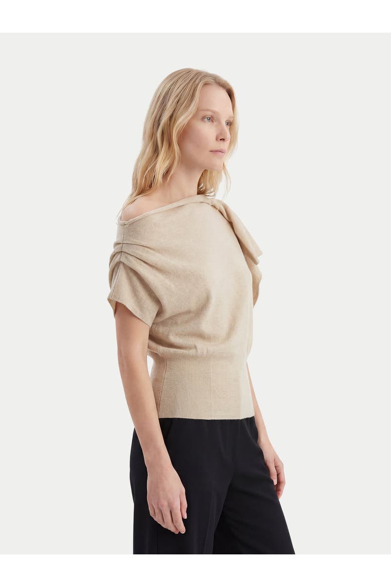 Cashmere Asymmetrical Top, Alternate, color, beige