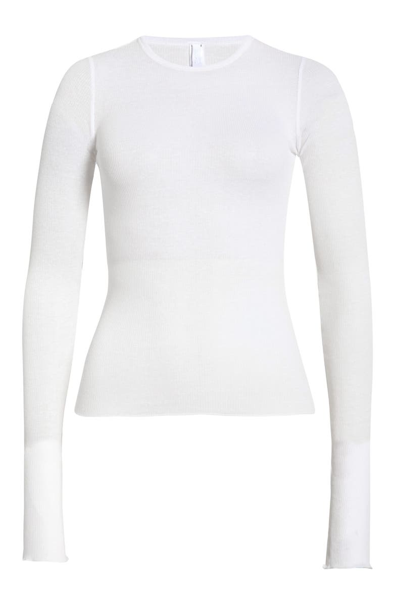 Sheer Cotton Blend T-Shirt, Alternate, color, SNOW