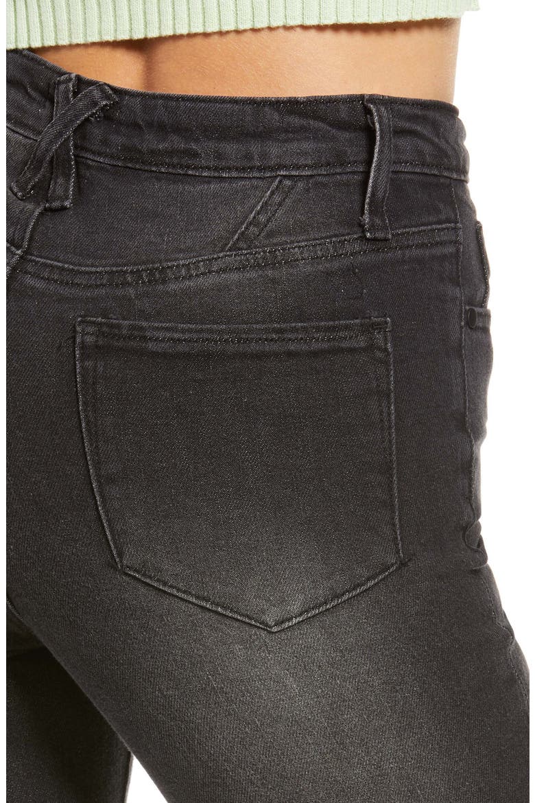 High Waist Crop Straight Leg Jeans, Alternate, color, BLACK WASH