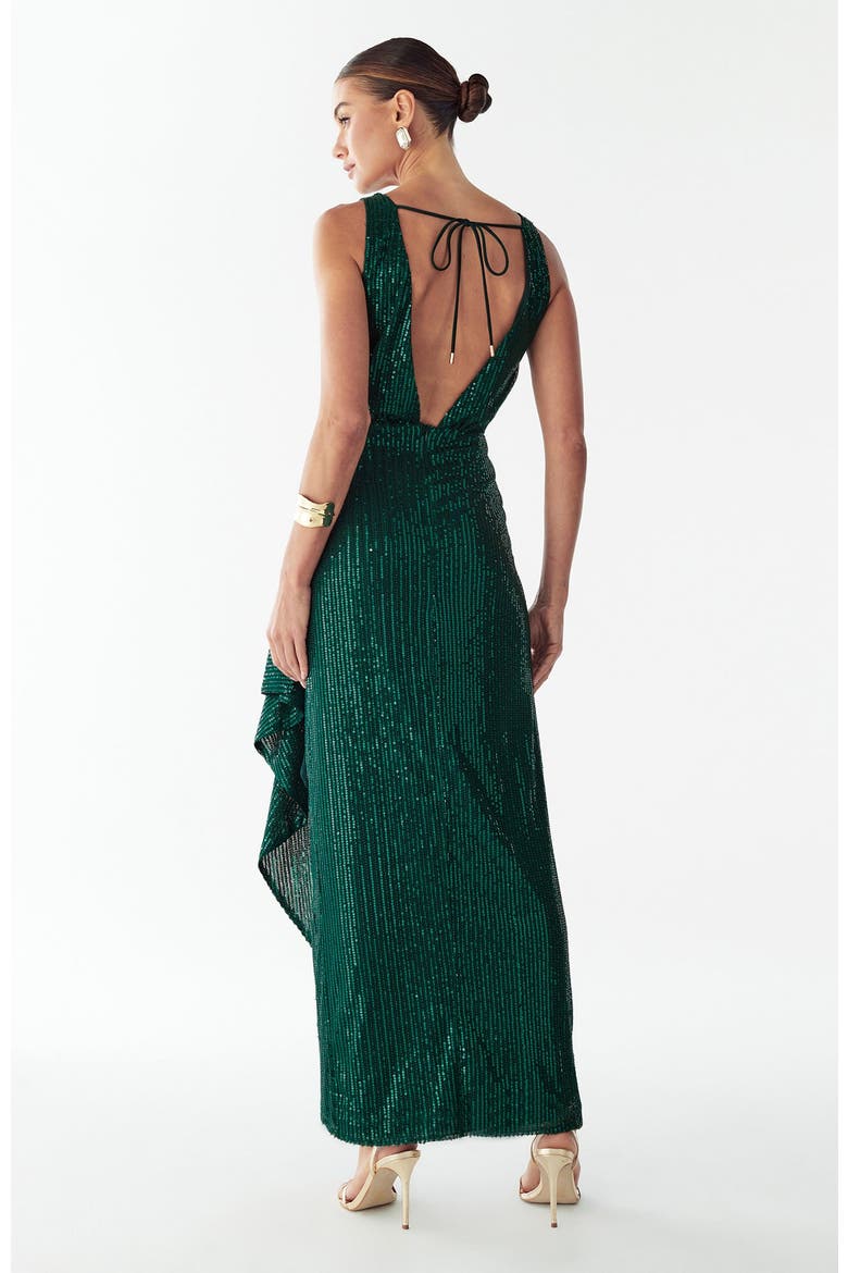 Dewan Maxi Dress, Alternate, color, Emerald Sequin