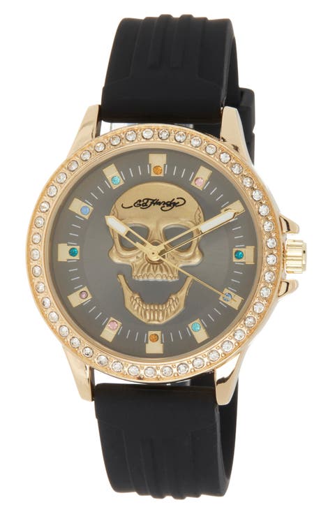 x Ed Hardy Silicone Strap Watch, 38mm