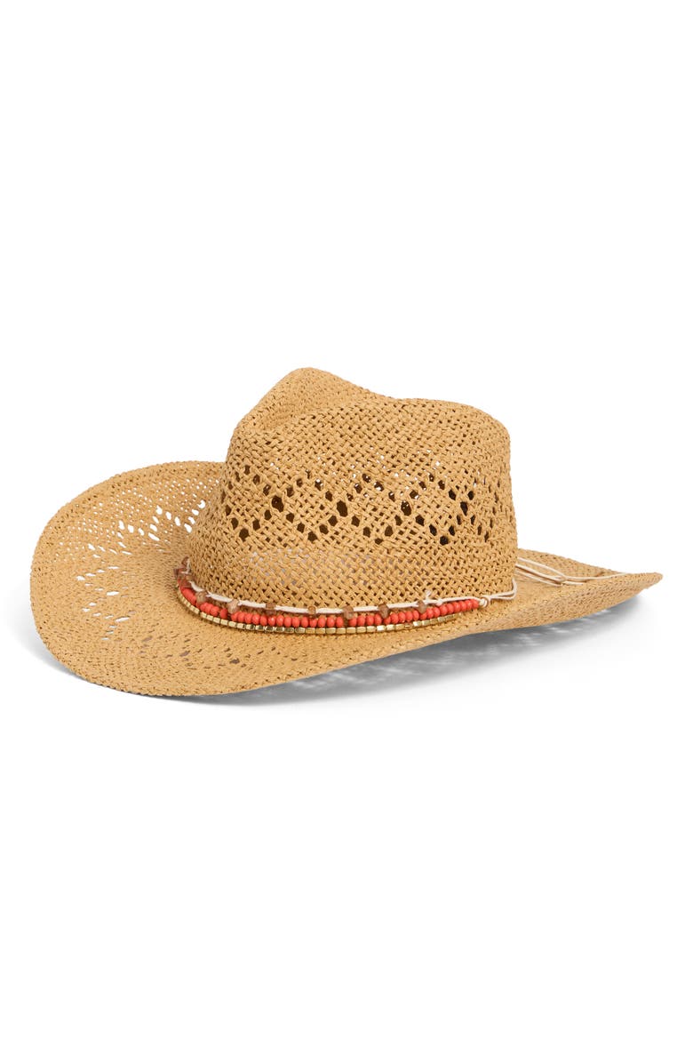 Vince Camuto Straw Cowboy Hat, Main, color,