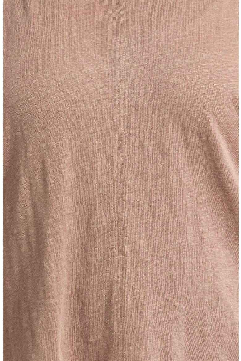 V-Neck Organic Linen T-Shirt, Alternate, color, COCOA