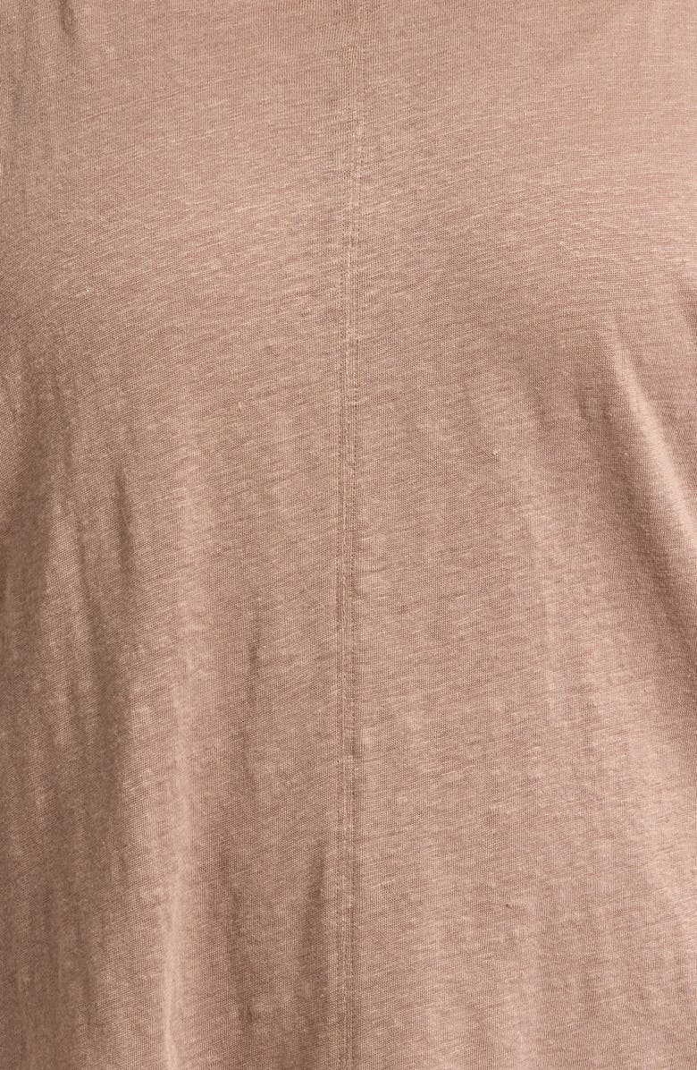 Eileen Fisher V-Neck Organic Linen T-Shirt, Alternate, color, Cocoa