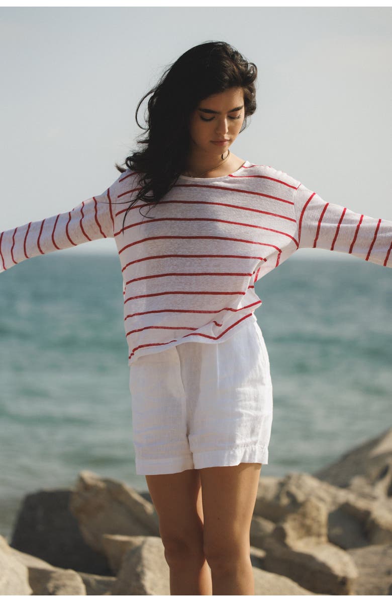 VIR VITA Relaxed Linen Short, Main, color, White