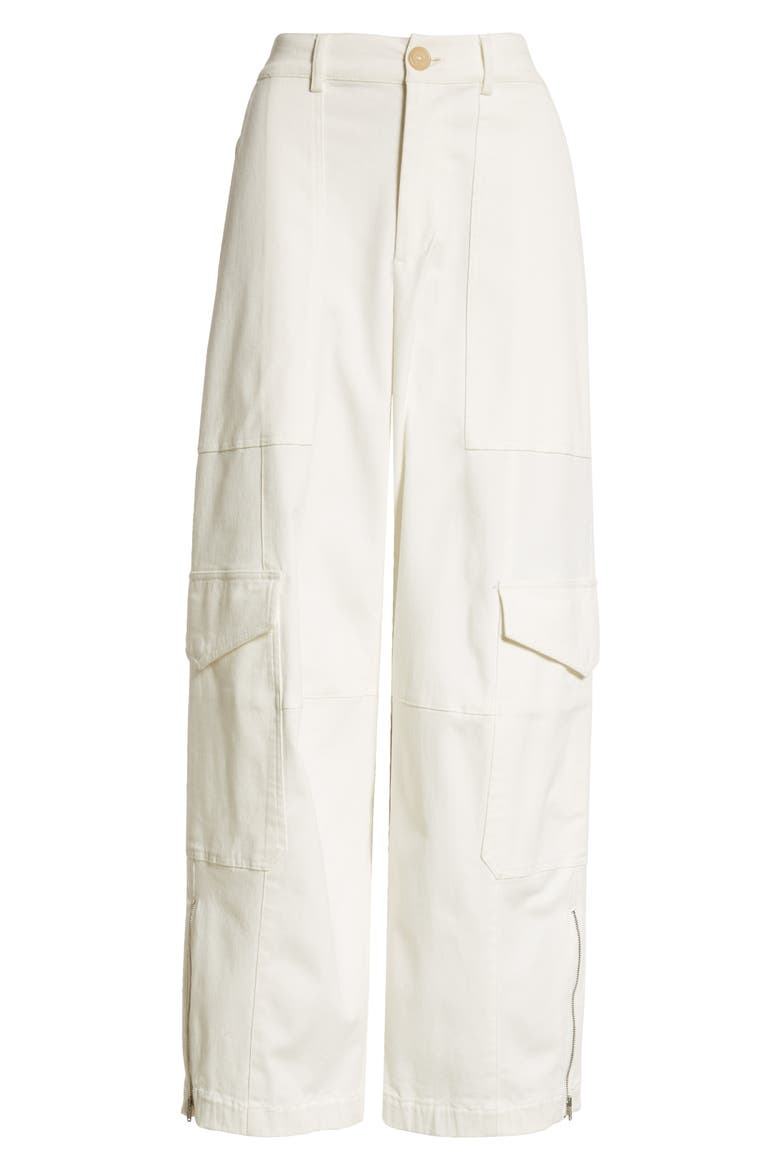 Stretch Cotton Twill Cargo Pants, Alternate, color, CHALKDNU