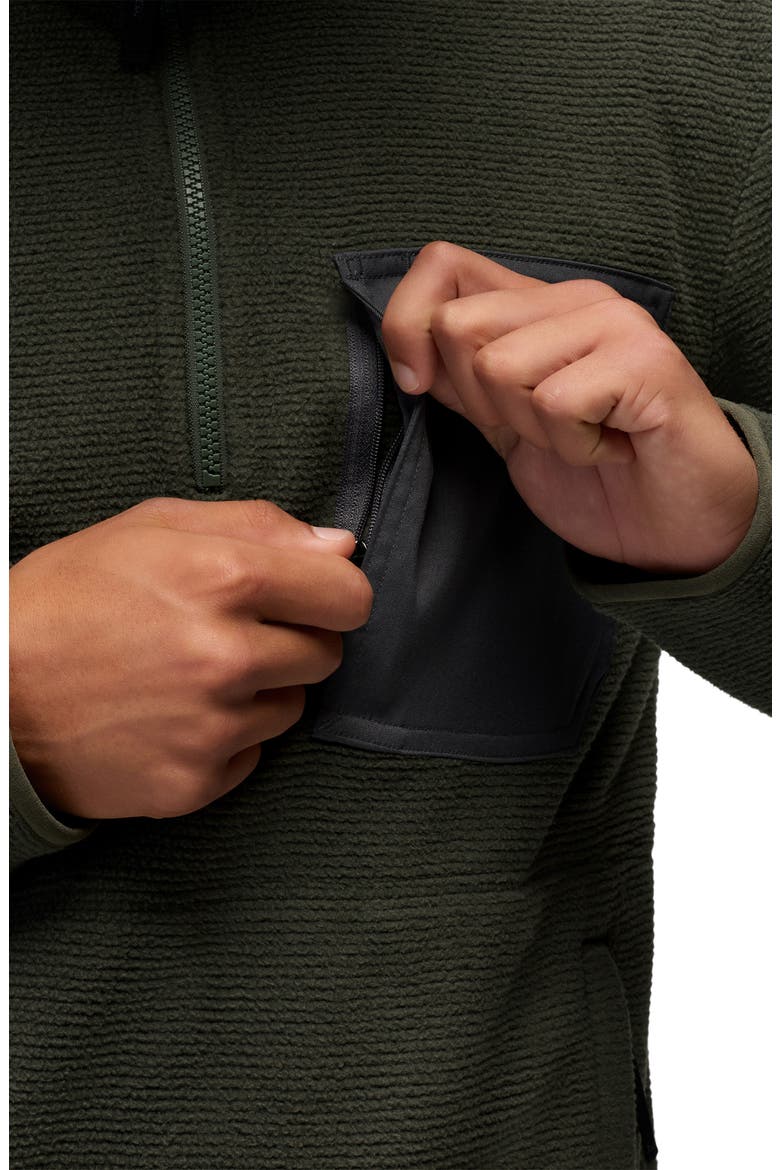 Stretch Zion Fleece Quarter Zip Pullover, Alternate, color, SPRUCE