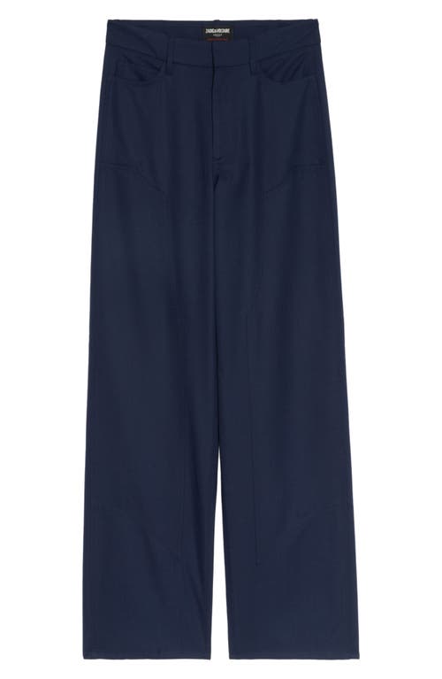 Zadig & Voltaire Perya Tailleur Straight Leg Pants In Blue
