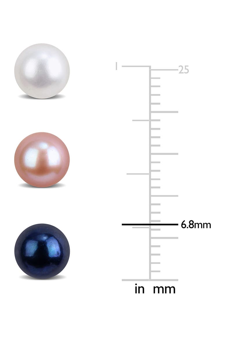 Set of 3 Cultured Pearl Stud Earrings, Alternate, color, MULTI