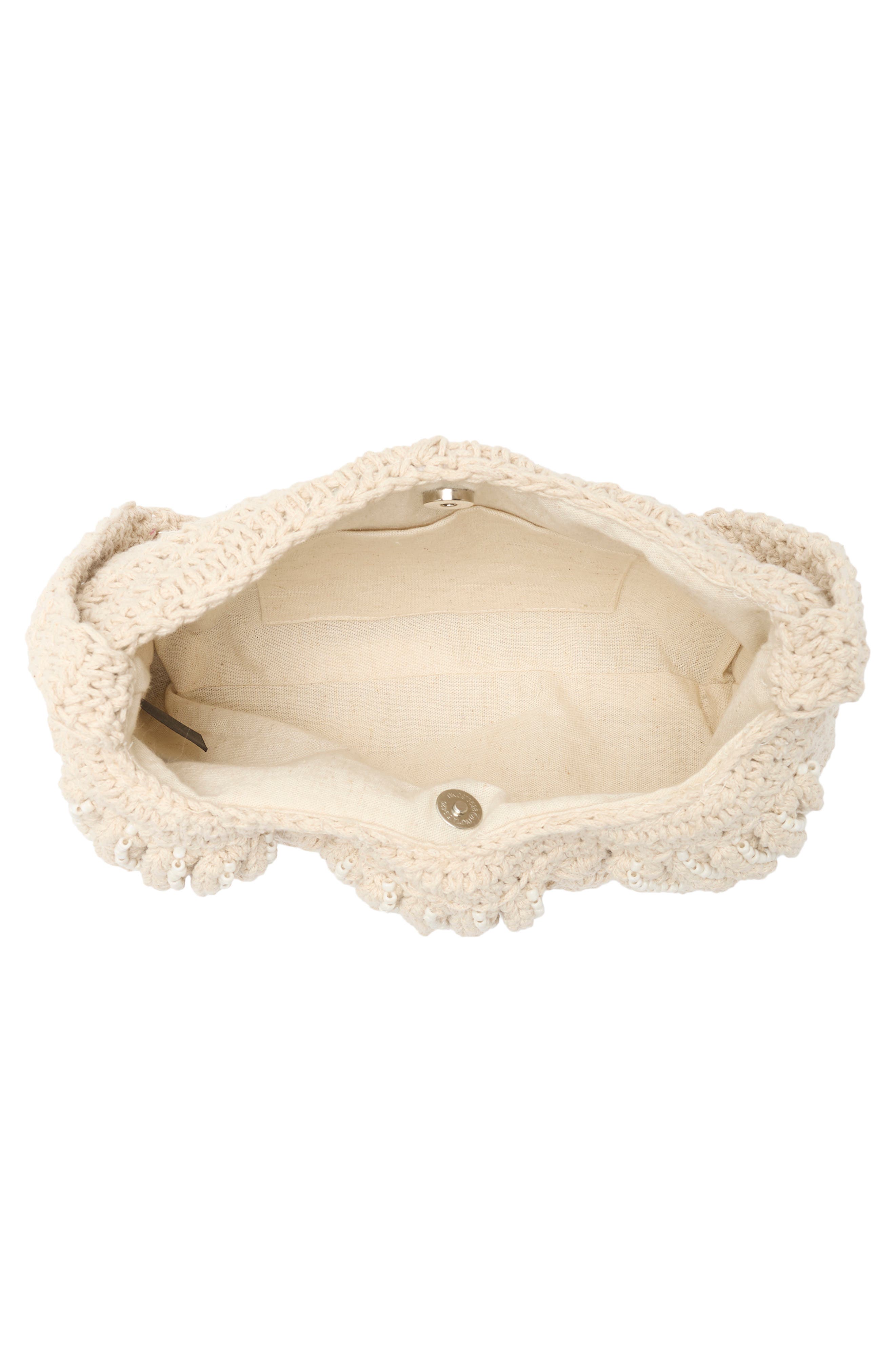 Juniper Beaded Knit Shoulder Bag, Alternate, color, NATRUAL