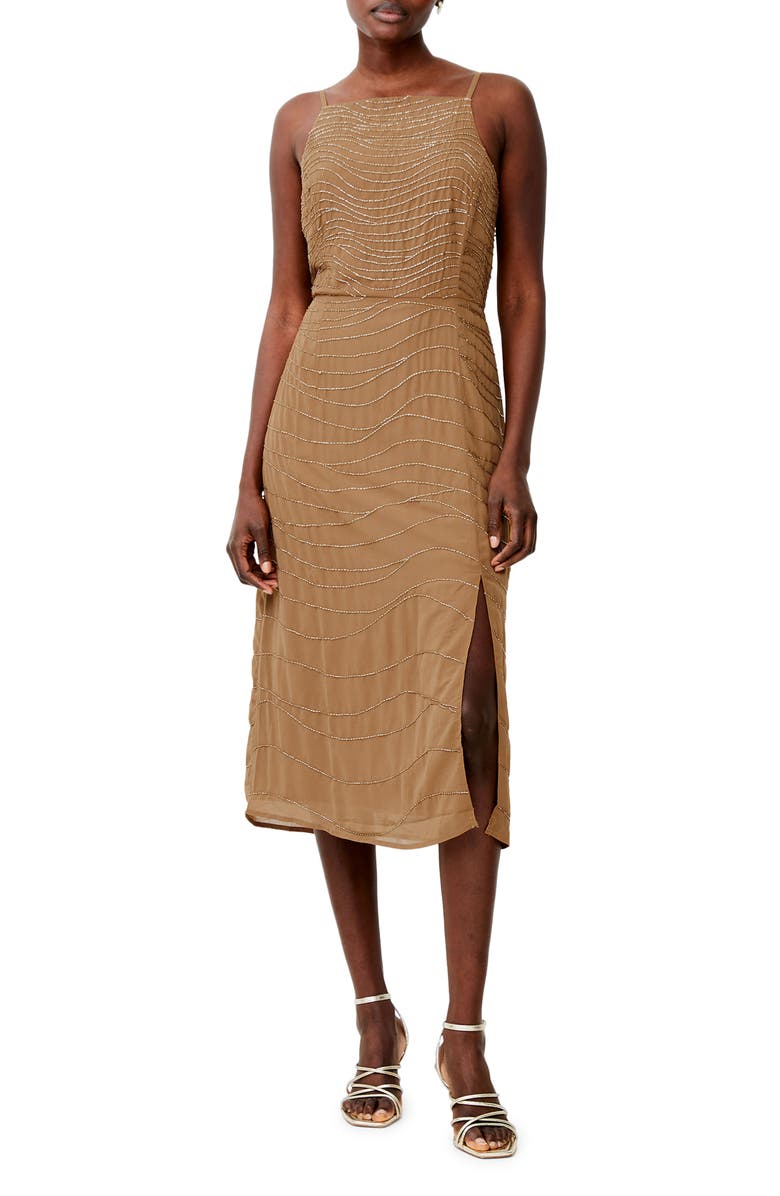 French Connection Chandler Beaded Midi Dress, Main, color, 