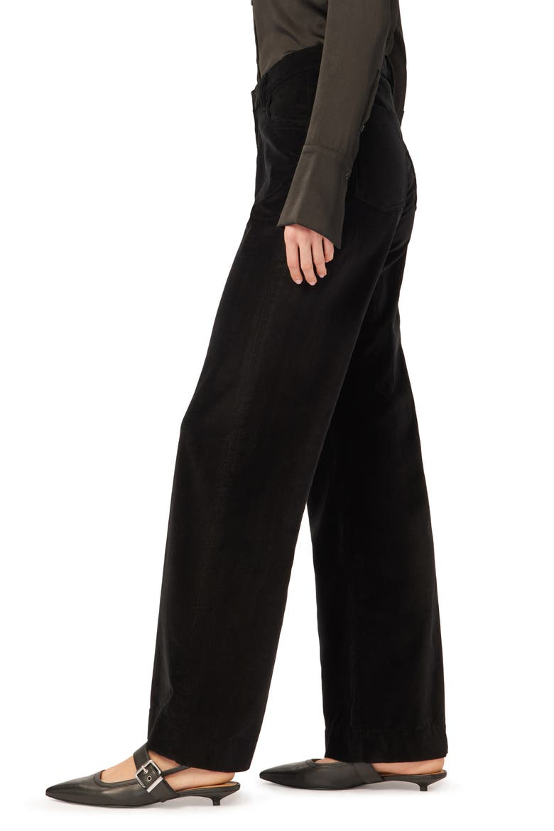 Hepburn High Waist Wide Leg Velvet Jeans, Alternate, color, VOODOO