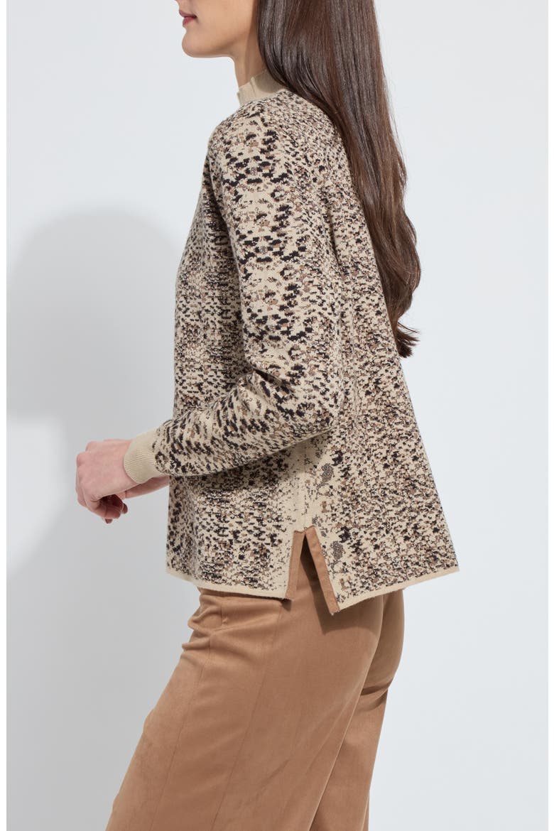 Declan Mock Neck Jacquard Sweater, Alternate, color, LUX CAM SN