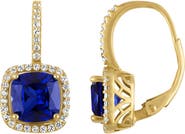 FZN 14K Gold Over Silver Gemstone And Diamond Leverback Earrings