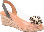 André Assous Slingback Espadrille Peep Toe Wedge Sandal