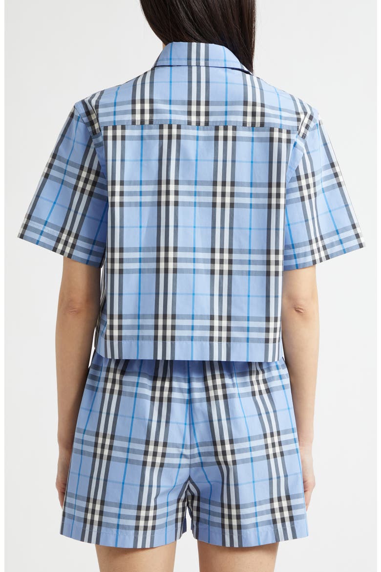 Abby Check Short Sleeve Button-Up Shirt, Alternate, color, CORNFLOWER BLUE CHECKERED