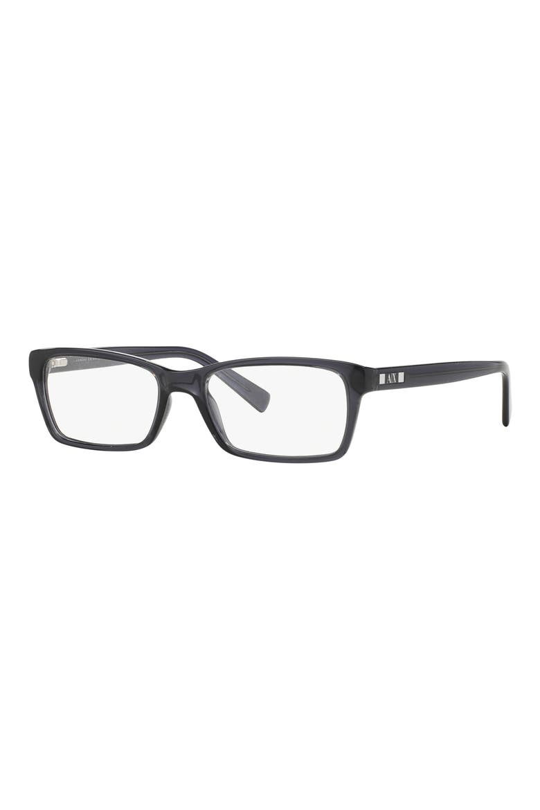 53mm Rectangular Optical Glasses, Alternate, color, TRANSPARENT GREY