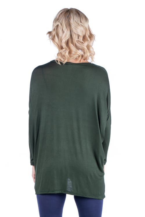 24seven Comfort Apparel Oversized Long Sleeve Maternity Dolman Top In Animal Print