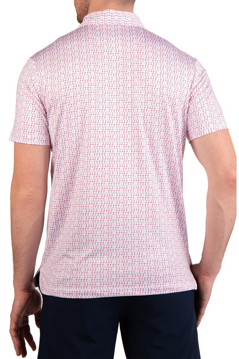Martini Glass Print Performance Polo, Alternate, color, RED
