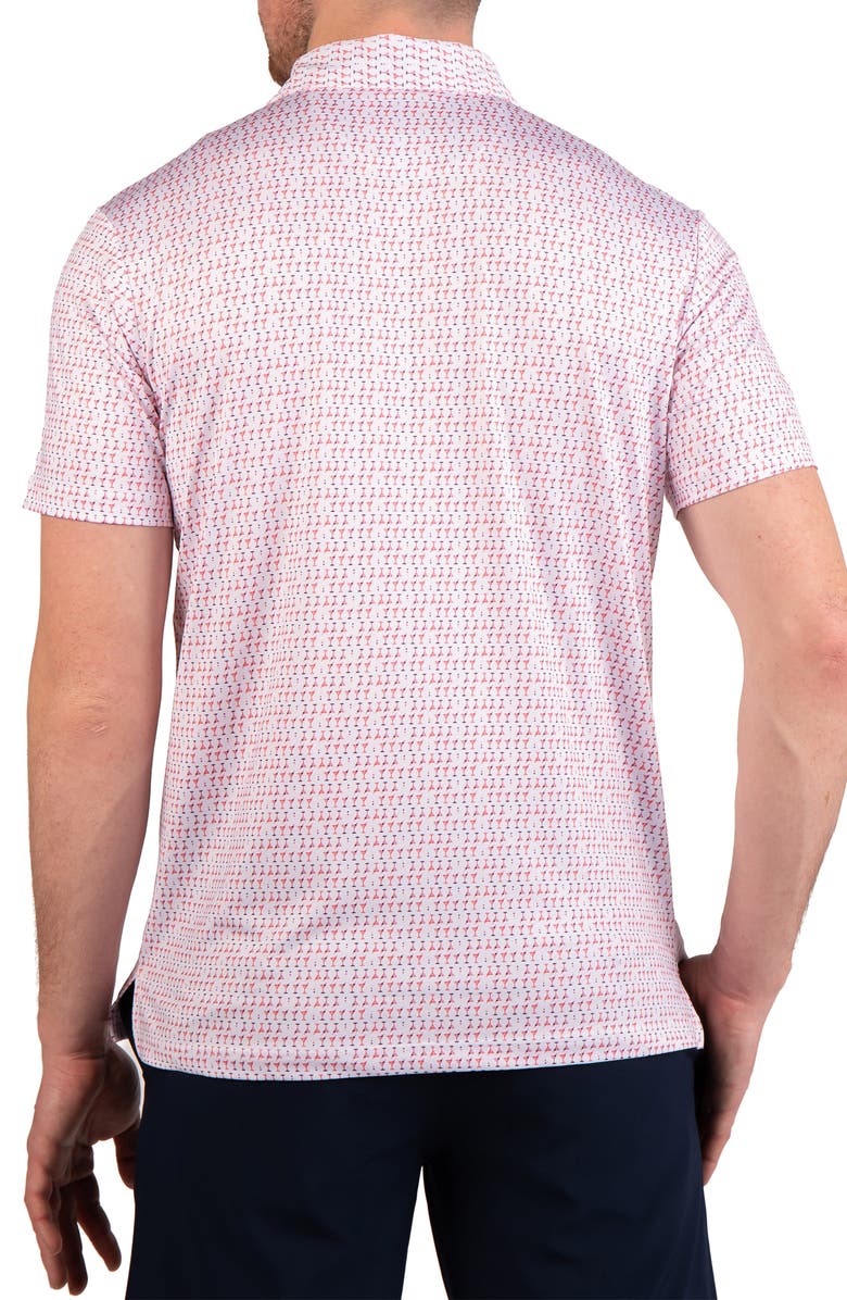 TailorByrd Martini Glass Print Performance Polo, Alternate, color, Red