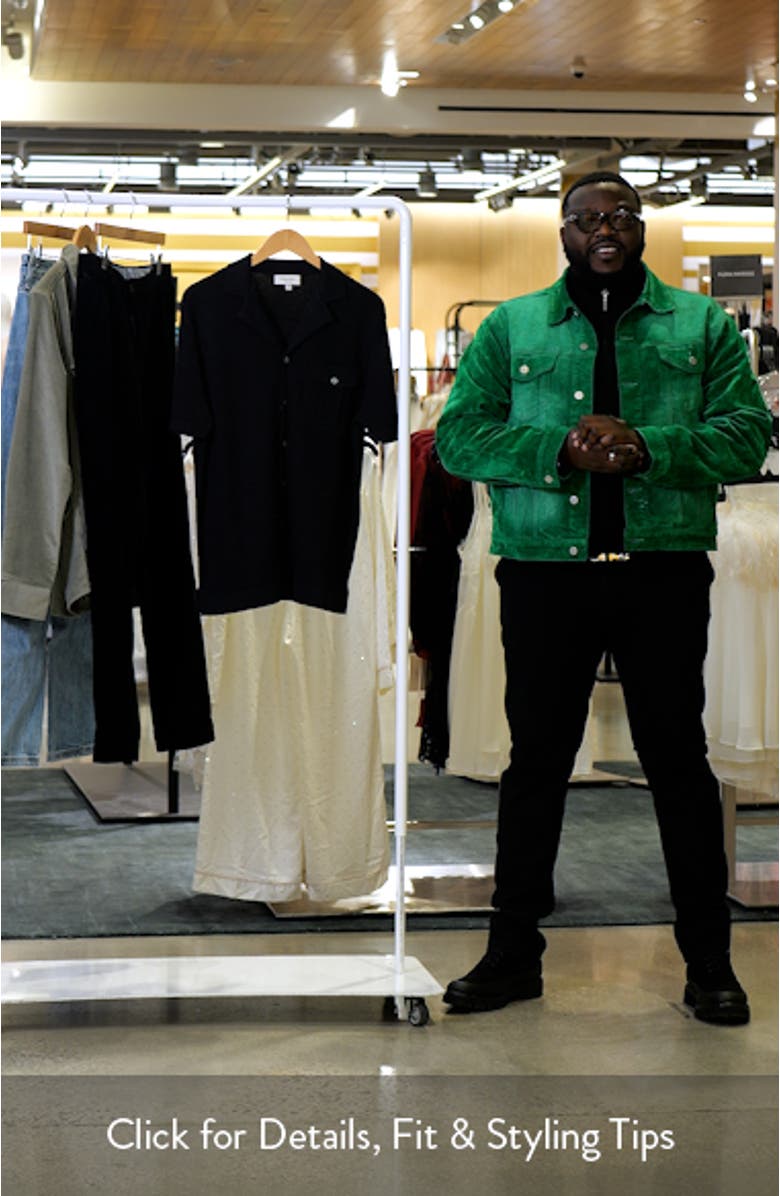 Camp Collar Short Sleeve Cotton & Silk Shirt Sweater, sales video thumbnail