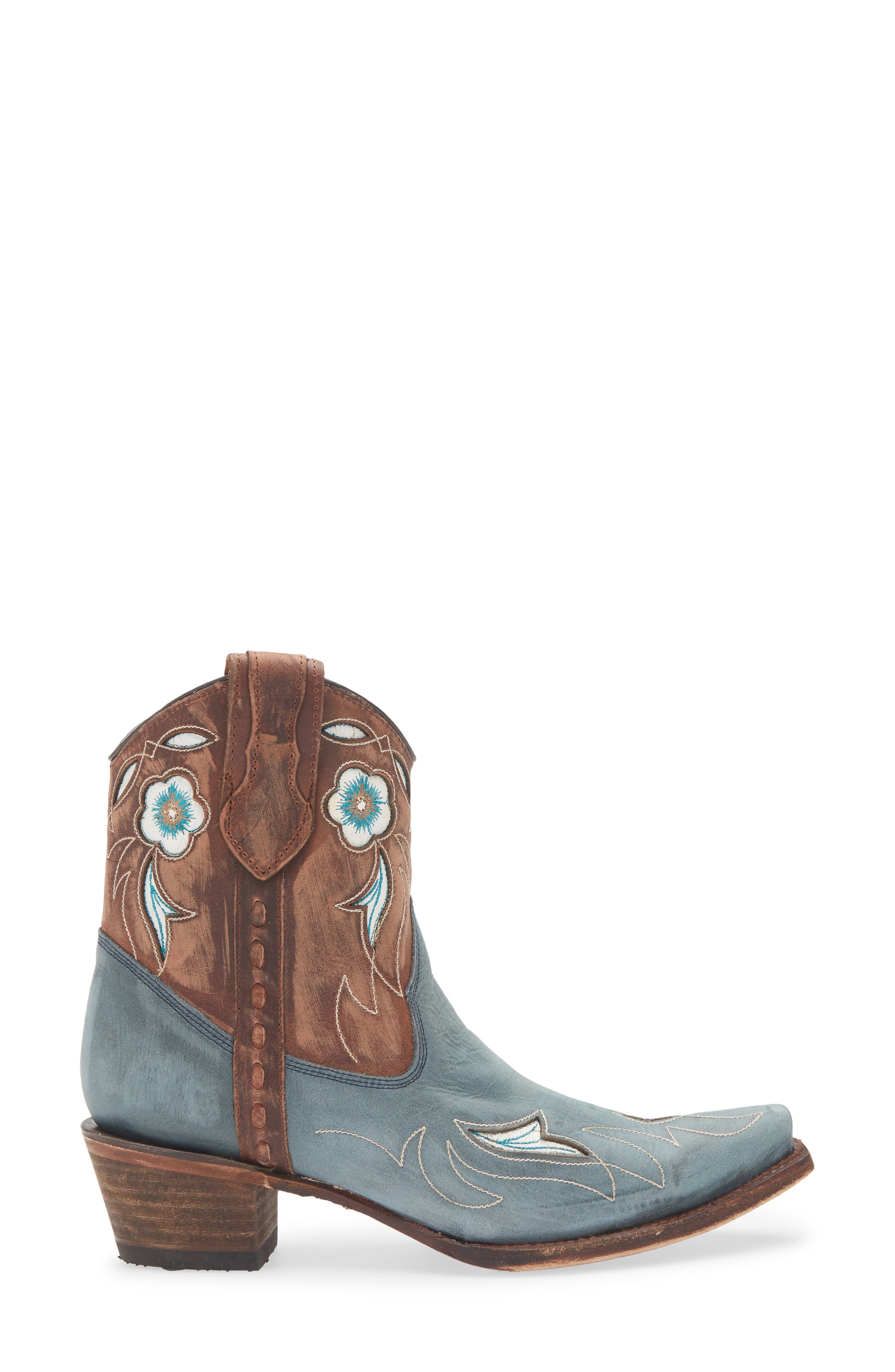 Floral Embroidery Western Boot, Alternate, color, BLUE